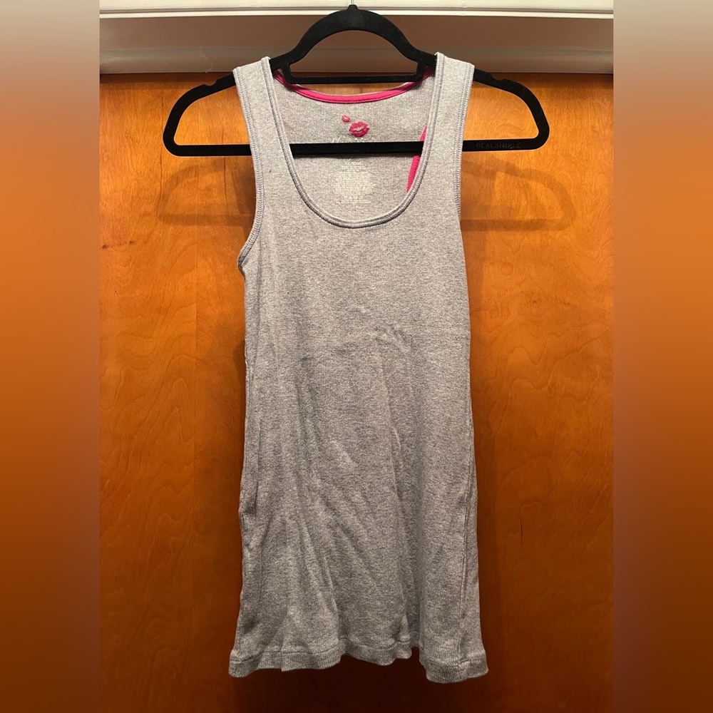 Miley Cyrus Grey Ribbed Tank